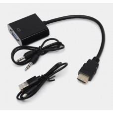 Конвертер видеосигнала HDMI в VGA MRM (c aux и питанием)
