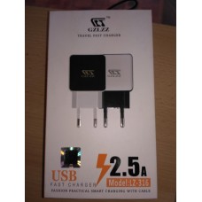 Зарядное сетевое сзу USB 5V 2.5A LZ-317