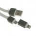 Кабель Micro USB + Lightning Рулетка Krutoff белый