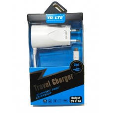Зарядное сетевое сзу USB 1x TD-T38 2.1A + micro