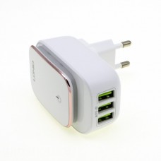 Зарядное сетевое сзу usb 3x LDNIO A3305 3.4A + micro + ночник