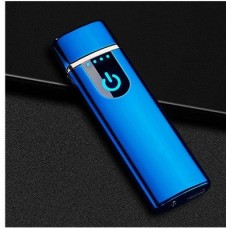 Зажигалка Usb металл Сенсор кнопка + LED узкая