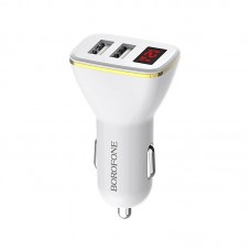 Зарядное автомобильное АЗУ Borofone BZ11 LCD 2USB 2.1A белый