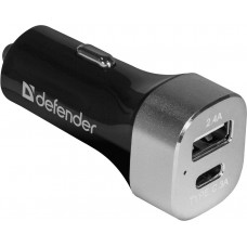 Зарядное автомобильное АЗУ Defender UCG-01 Type-C гнездо + USB, 5.4A