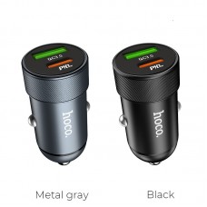 Зарядное автомобильное быстрое АЗУ usb Hoco Z32B QC 3.0 + Type-C PD гнездо