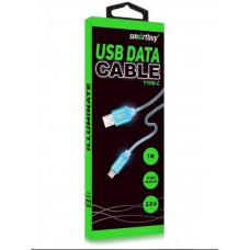 Кабель USB Type-C Smartbuy ik-3112ssbox Led светящийся GOLD
