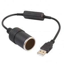 Переходник кабель адаптер USB - гнездо прикуриватель
