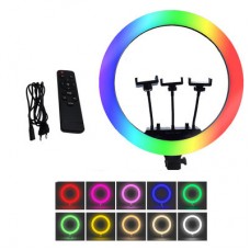 Селфи лампа кольцевая MJ18 RGB, без штатива