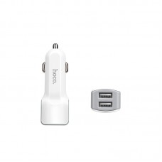 Зарядное автомобильное азу usb 2x Hoco Z23 2.4A белый