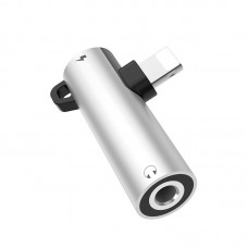 Переходник для Apple lightning - 3.5 гнездо aux+питание Hoco LS21
