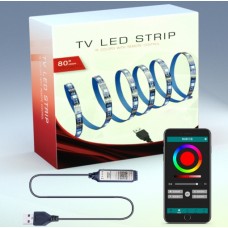 Лента TV LED Strip 5050 RGB 2m, Usb, bluetooth, черн