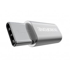 Переходник Type-C штекер - Micro USB гнездо Borofone BV4 серебр