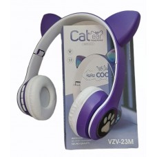 Наушники bluetooth Cat Ear VZV-23M с ушками LED фиолетовые