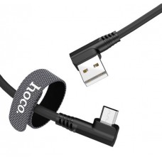 Кабель Micro USB Hoco U83 2.4A угловой черный