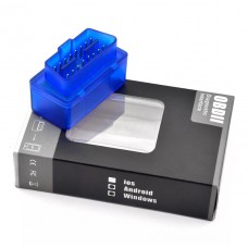 Автомобильный диагностический адаптер автосканер Bluetooth ELM327 v2.1, синий