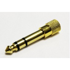 Переходник 6.3 штекер 3pin - 3.5 гнездо 3pin металл Gold
