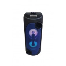 Колонка Bluetooth MP3 FM караоке с микрофоном QS-453 синяя