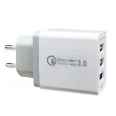 Зарядное сетевое сзу usb 3x AR-QC-660 быстрое QC 3.0 белый