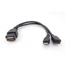 Переходник кабель OTG Micro USB с доп. питанием в Micro USB гнездо