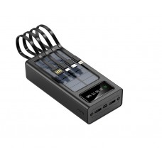 Power bank Solar 50000 c кабелями, фонарик, черный