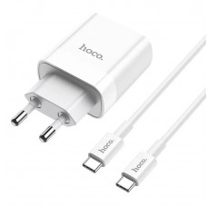 Зарядное сетевое сзу USB Hoco C80A быстрое QC 3.0 + Type-C PD белый