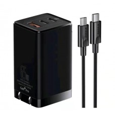 Зарядное сетевое сзу Baseus GaN3Pro 2C+U 65W CN быстрое черный