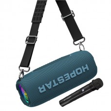 Колонка Bluetooth Mp3 Hopestar P32 Max, беспроводной микрофон, темно-голубая