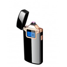 Зажигалка Usb плазменная 2 дуги 21-14 LCD дисплей счетчик металл черная