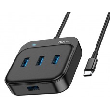 Хаб Type-C USB 4 порт Hoco HB31 черный
