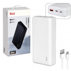 Power bank Isa Y-135 20000 c быстрой зарядкой 20W, белый