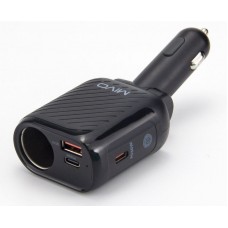 Зарядное автомобильное азу usb Type-c PD Mivo MU-202 LCD 36W гнездо прикуривателя