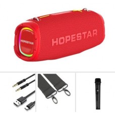 Колонка Bluetooth Mp3 Hopestar A6 Max, беспроводной микрофон, красная