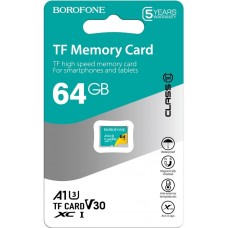 MicroSd 64Gb Borofone class10 A1 U3 без адаптера