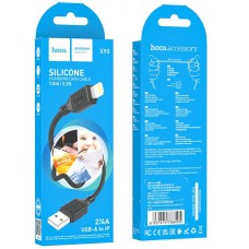 Кабель для Apple Lightning USB Hoco X90 silicone черный