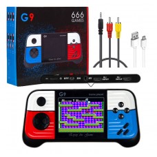 Приставка игровая портативная G9 666 in 1 с доп джойстиком красно синяя