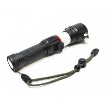 Фонарик металлический Огонь H-881-P70 зум, мигалка, USB out, мультифункциональный, 18650