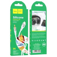 Переходник кабель для Apple lightning - 3.5 штекер aux Hoco UPA22 Silicone белый 1m