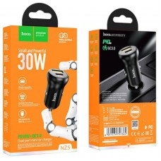 Зарядное автомобильное быстрое АЗУ usb Hoco NZ5 30W + Type-C PD гнездо черный