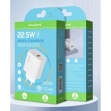 Зарядное сетевое сзу USB Maimi C105 быстрое QC 4.0 22.5w белый