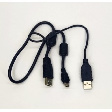 Кабель USB - miniUSB Y-кабель HDD с доп питанием, с фильтрами, экранированный, черный