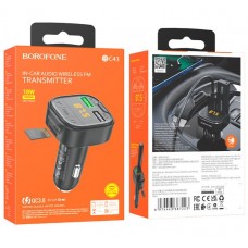 FM модулятор с быстрой зарядкой 18w USB TF Bluetooth Borofone BC43 black