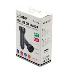 Зарядное автомобильное азу usb Eplutus CU-504Q LCD 2xUSB 30W длинное