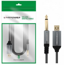 Кабель адаптер USB 6.3mm штекер (гитарный) LivePower Аудио Premium H256 S281 1.8m